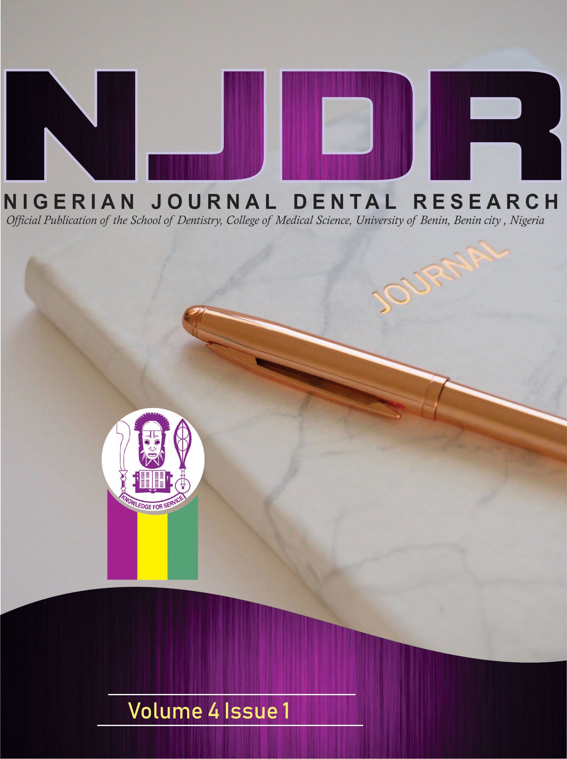 					View Vol. 4 No. 1 (2019): Nigerian Journal of Dental Research
				